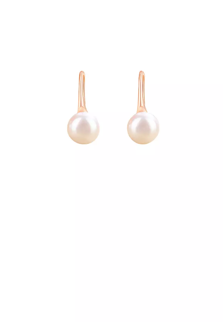 Geometric pearl earrings sale