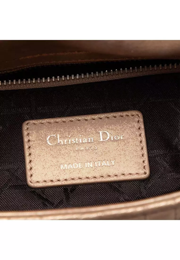 Pre-Loved Dior Mini Iridescent Lambskin Cannage Lady Dior