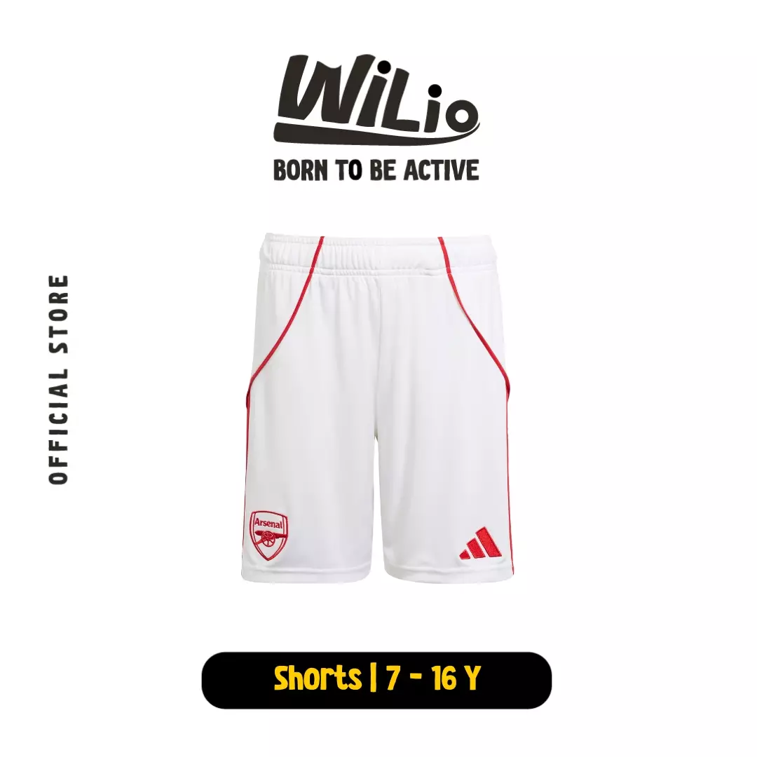 ADIDAS Arsenal 25/26 Home Shorts Kids JI9528 - Celana Anak (Putih)