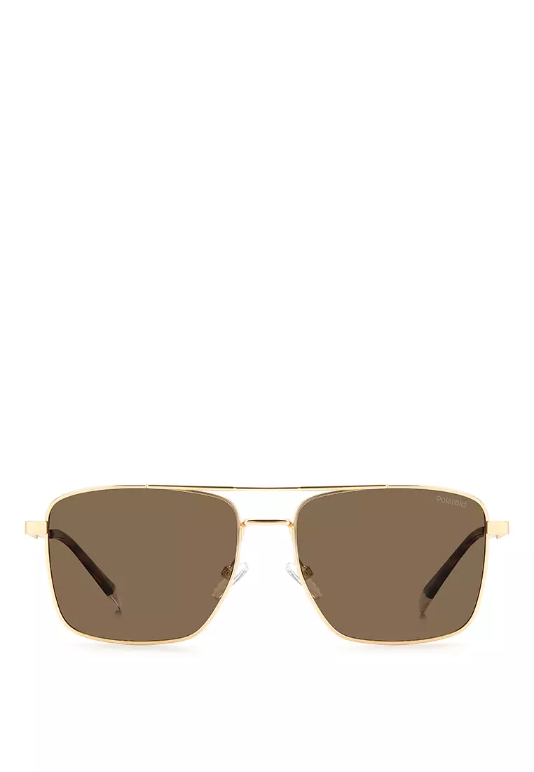 POLAROID Sunglasses PLD 4134/S/X-AOZ-SP, SQUARE Shape with MATTE GOLD Color