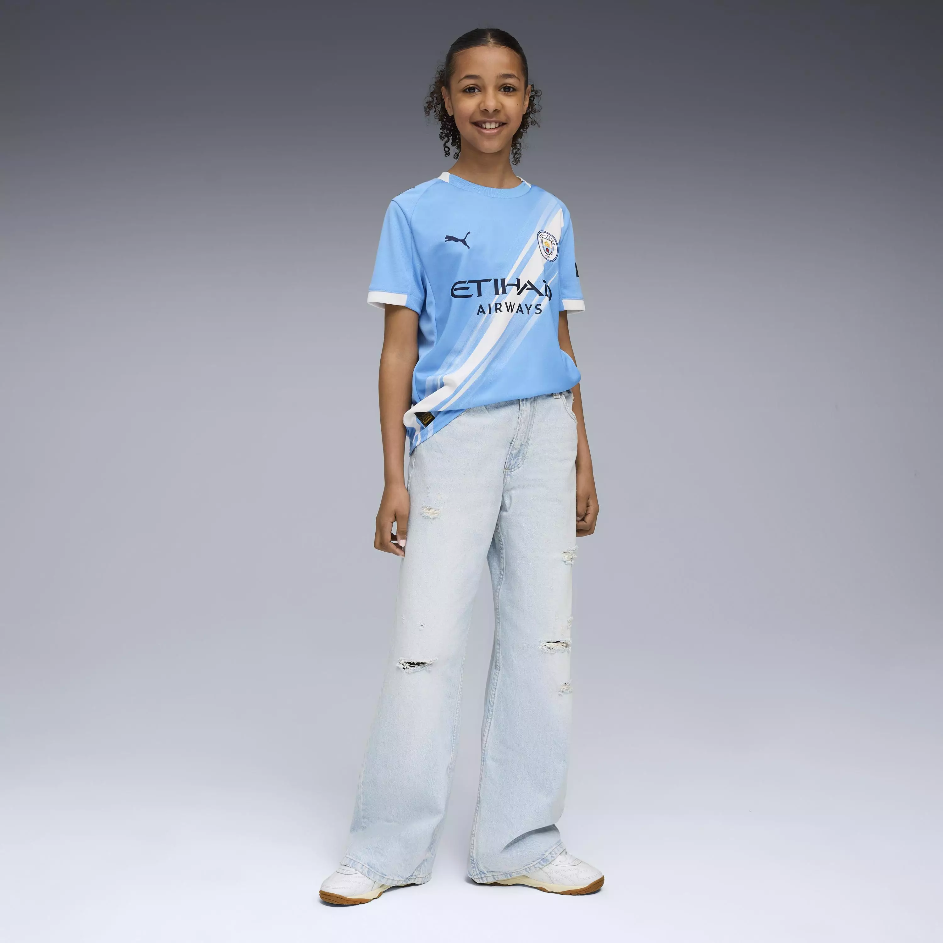 PUMA Manchester City 25/26 Home Jersey Replica Jr 78034101 - Jersey Anak (Biru)