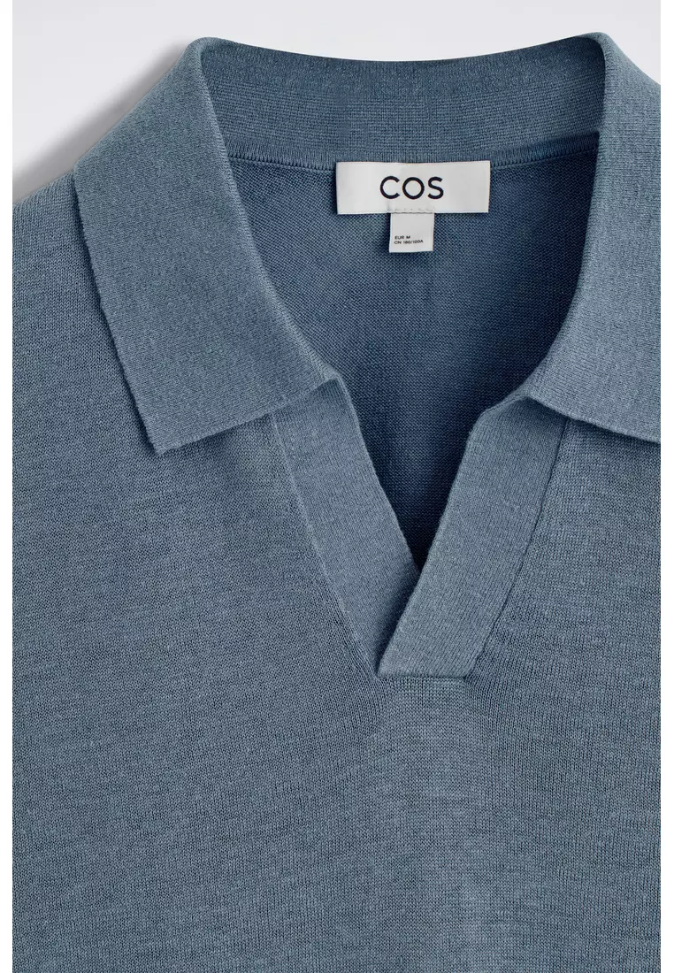 KNITTED LINEN POLO SHIRT