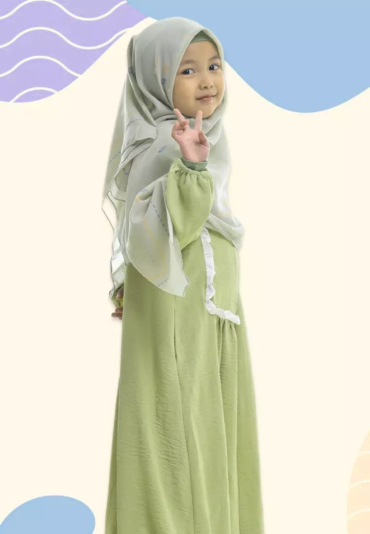 Rabbani - Baju Muslim Anak Gamis Bani Batuta Cantya Z1M Exclusive Hijau