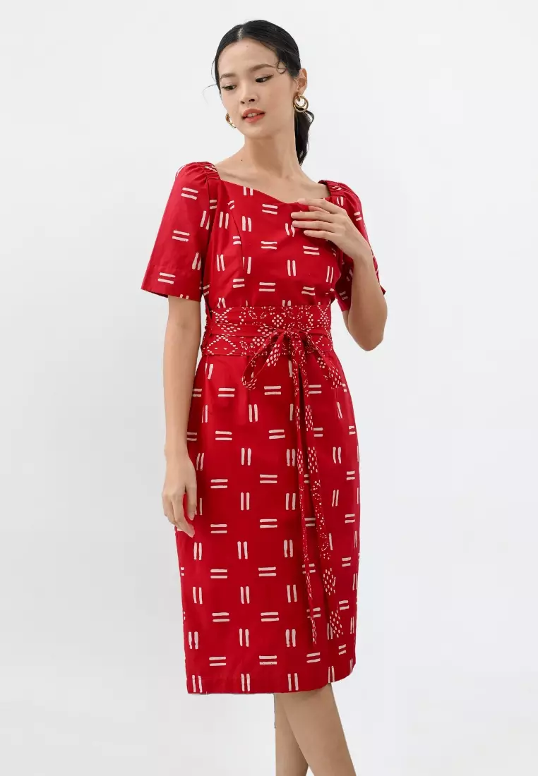 Nayara Dress Batik Melina Merah