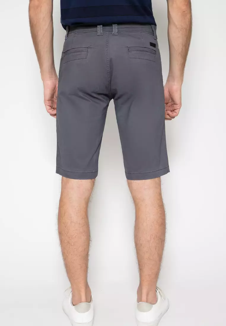 LGS - Celana Pendek Casual Pria Motif Polos Warna Hitam Regular Fit - CSS.514.S075.005.C