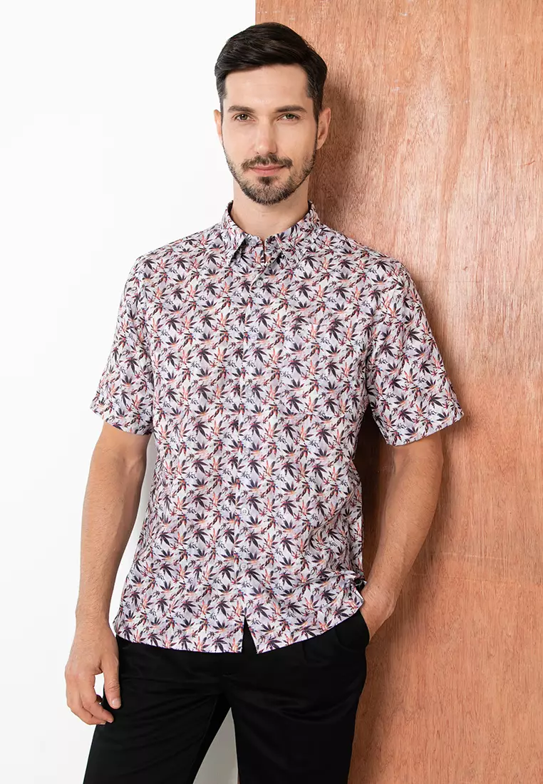 Mens floral short sleeve dress shirts sale
