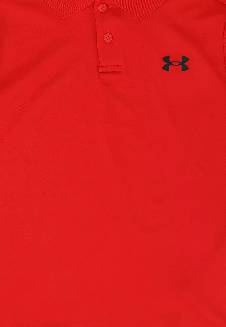 Boys red under armour on sale polo