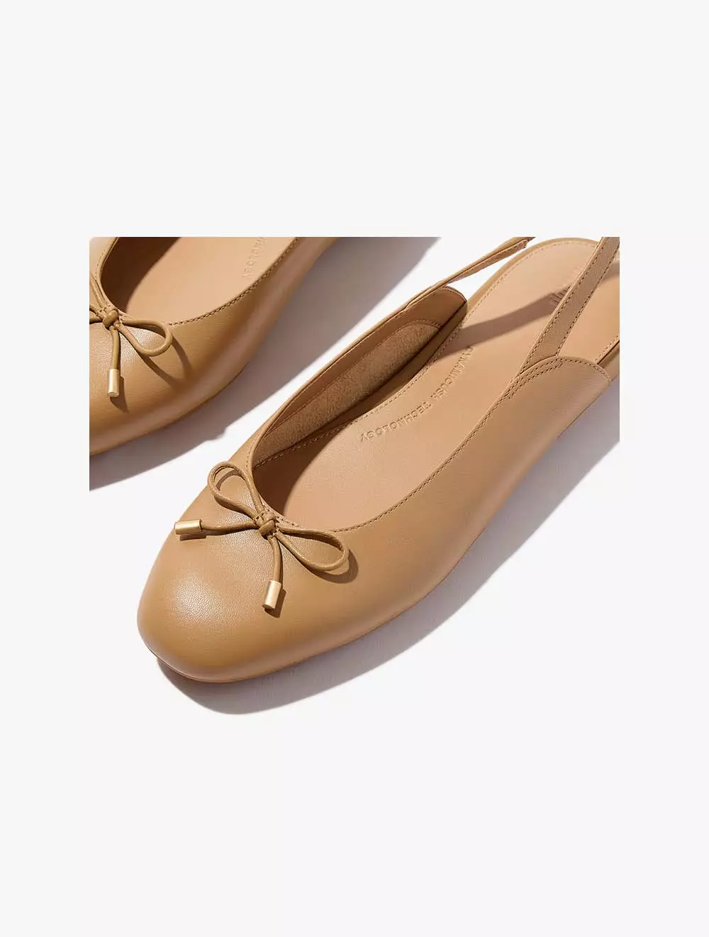 Fitflop Delicato Bow Leather Slingbacks - Camel