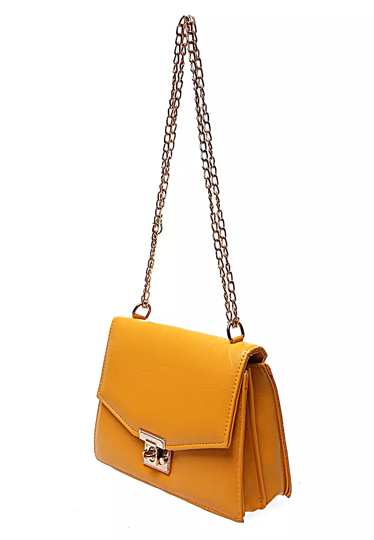 Faye Tas Selempang Wanita Casual Slingbag Plain High Quality Premium - Mustard