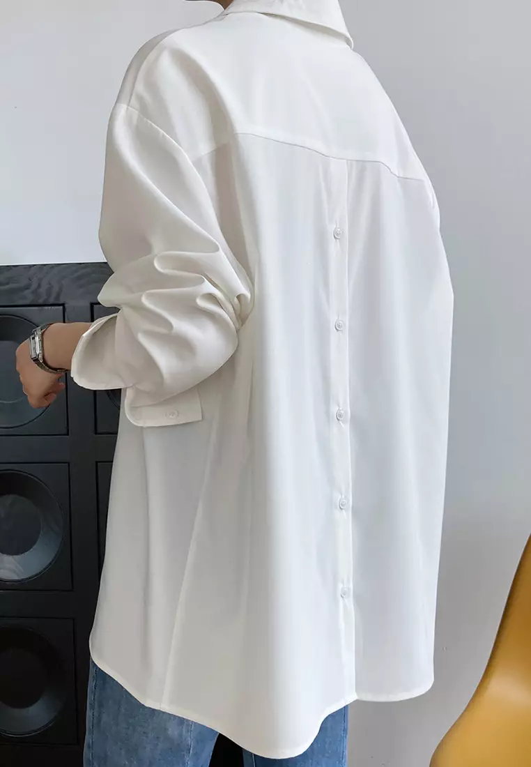 Lapel Back Button-down Shirt YX331