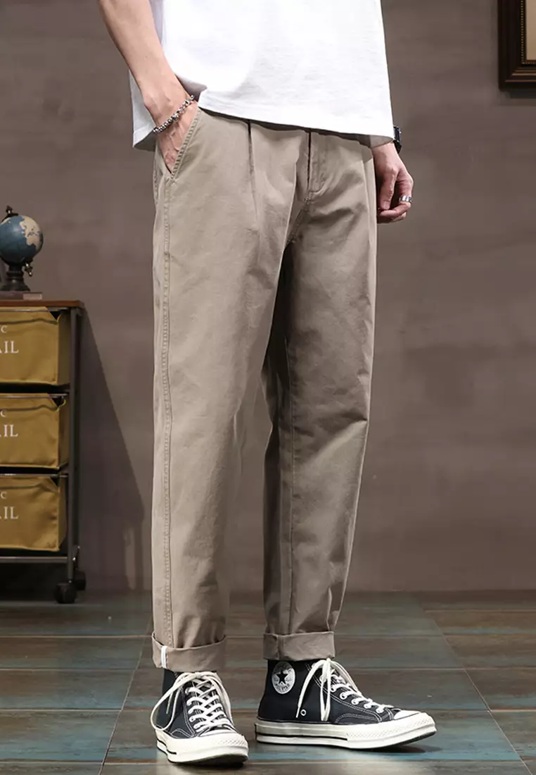 Casual Straight Leg Chino Pants