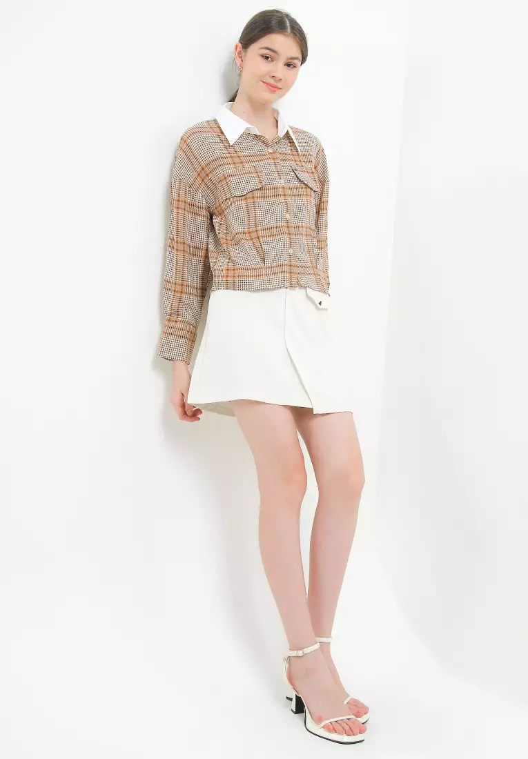 Mid Crop Plaid Shirt