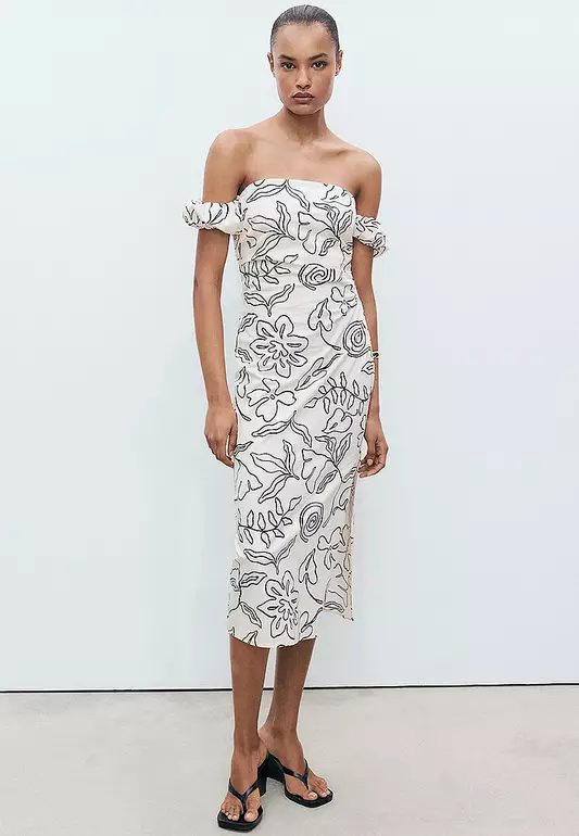 Strapless Floral Dress