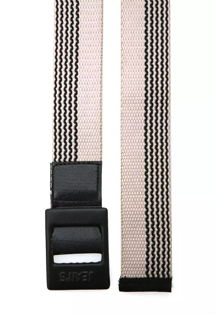 Bailey Ikat Pinggang Anak Pria Line Motive Casual Belt Material Cotton ORIGINAL - Khaki