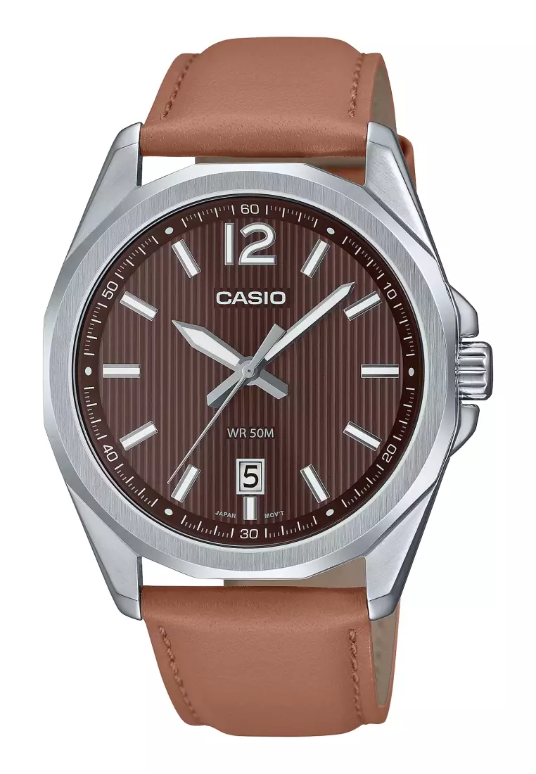 Casio with sale leather strap