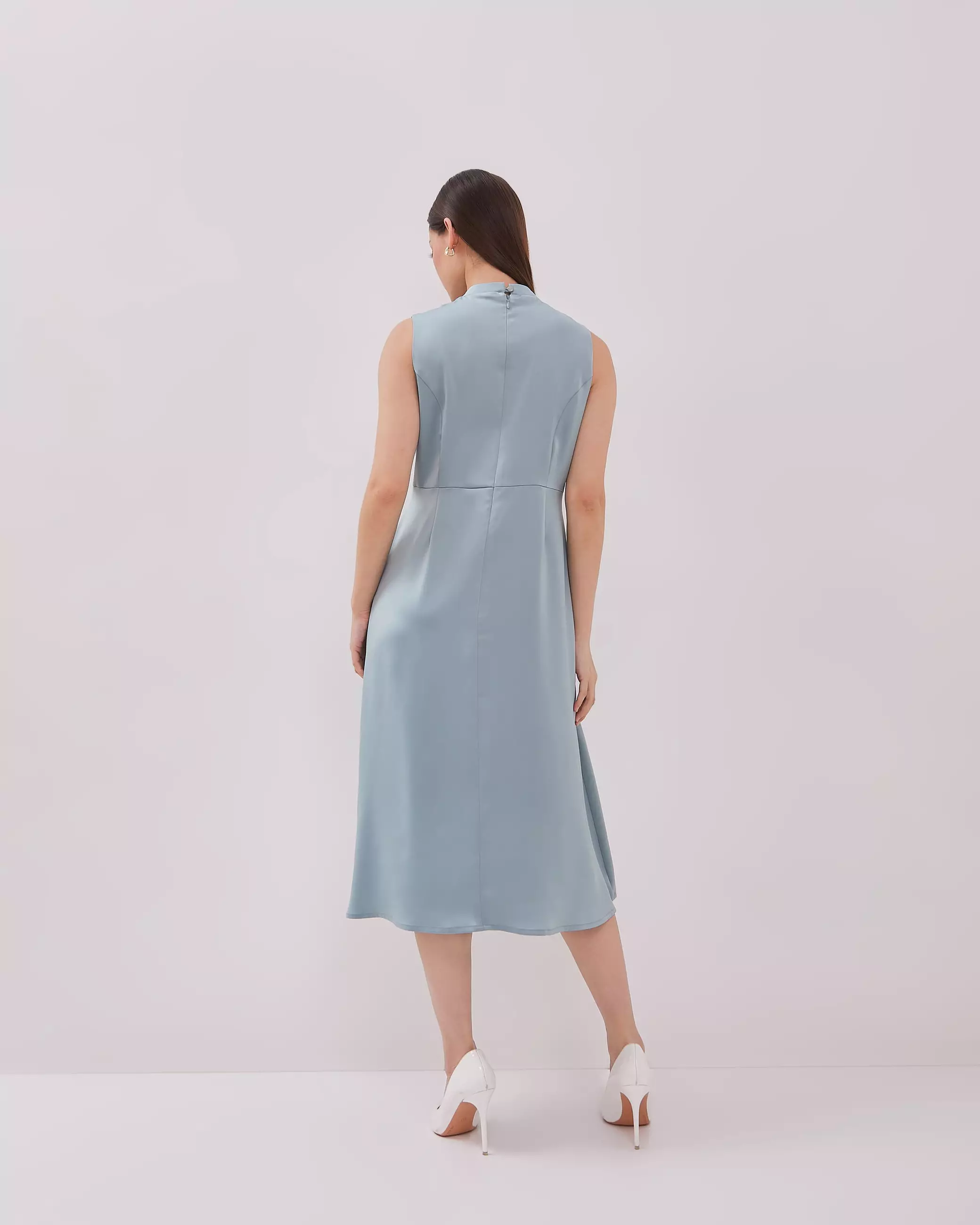 midi dress tanpa lengan Membeli Hitam