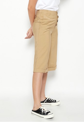 Jual Odiva  Woman JOVIE BUTTON CULOTTES CAMEL Original 