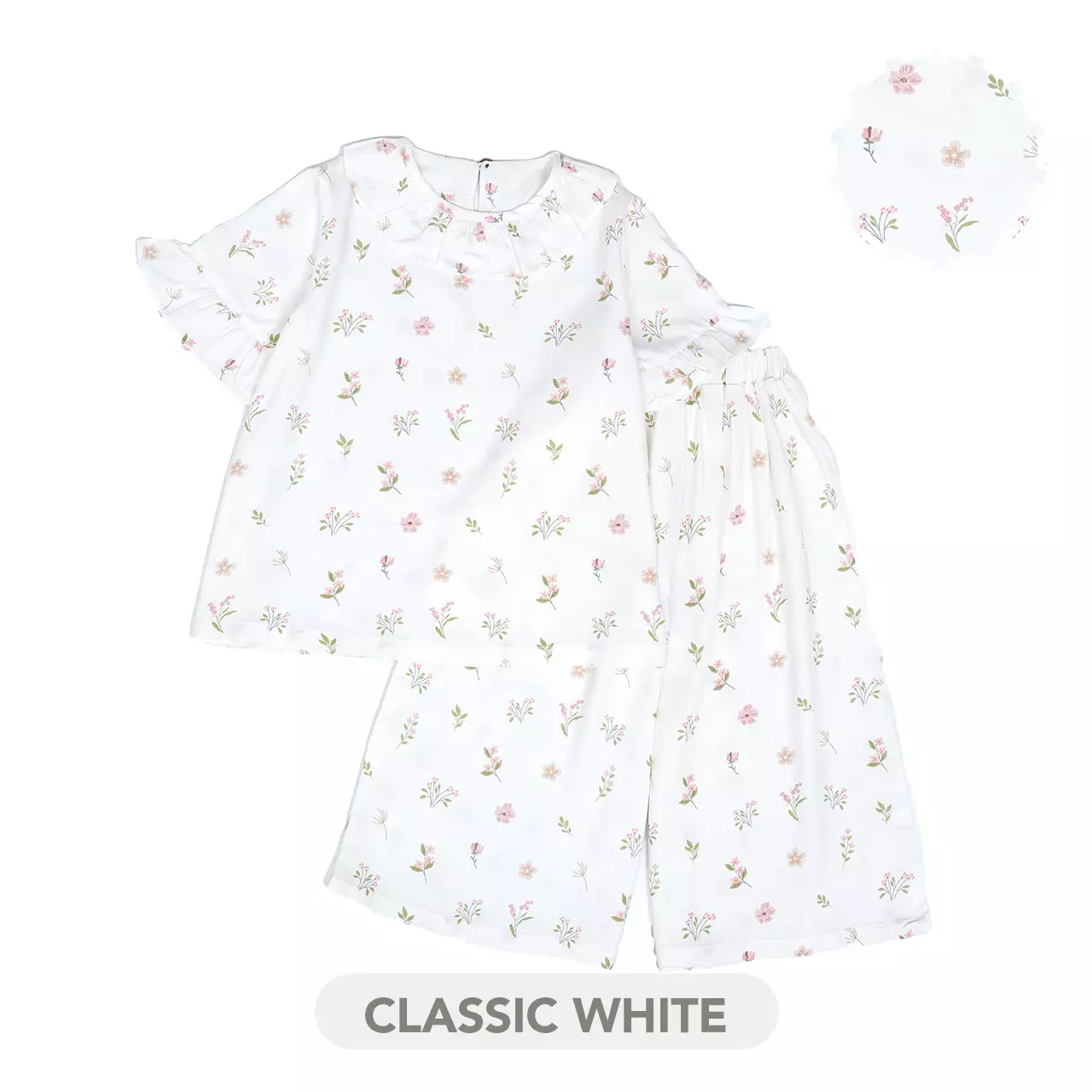 Mooi Setelan Anak Perempuan Mazna Tunik Set - White
