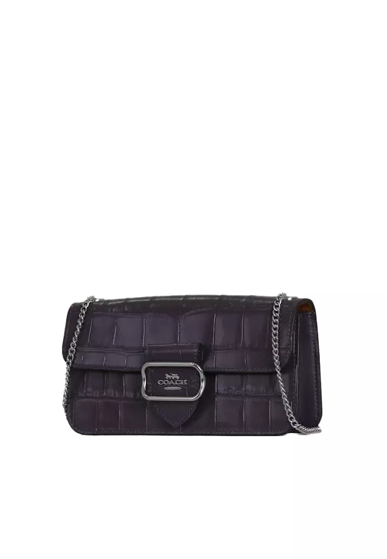 Coach Morgan Crossbody Bag Crocodile Embossed In Amethyst CN380