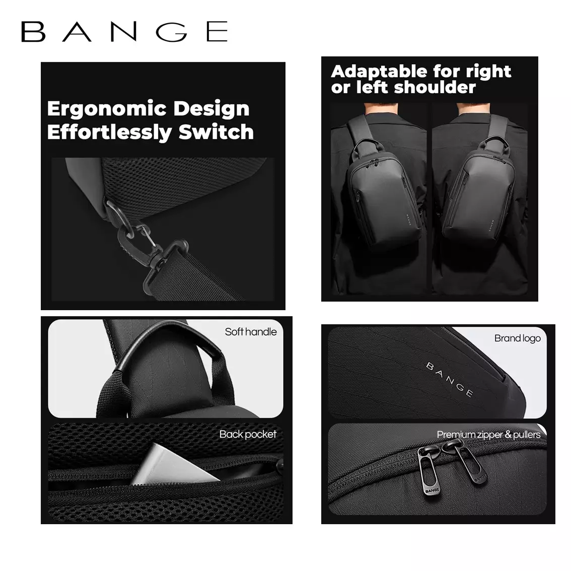 BANGE BG3077 Tas Selempang Pria Waist Bag Pria Sling Bag Pria- Grey