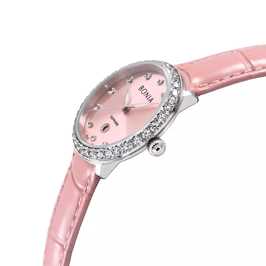 Jam Tangan Wanita Bonia Pink Elegance Leather B10812-2377S Original