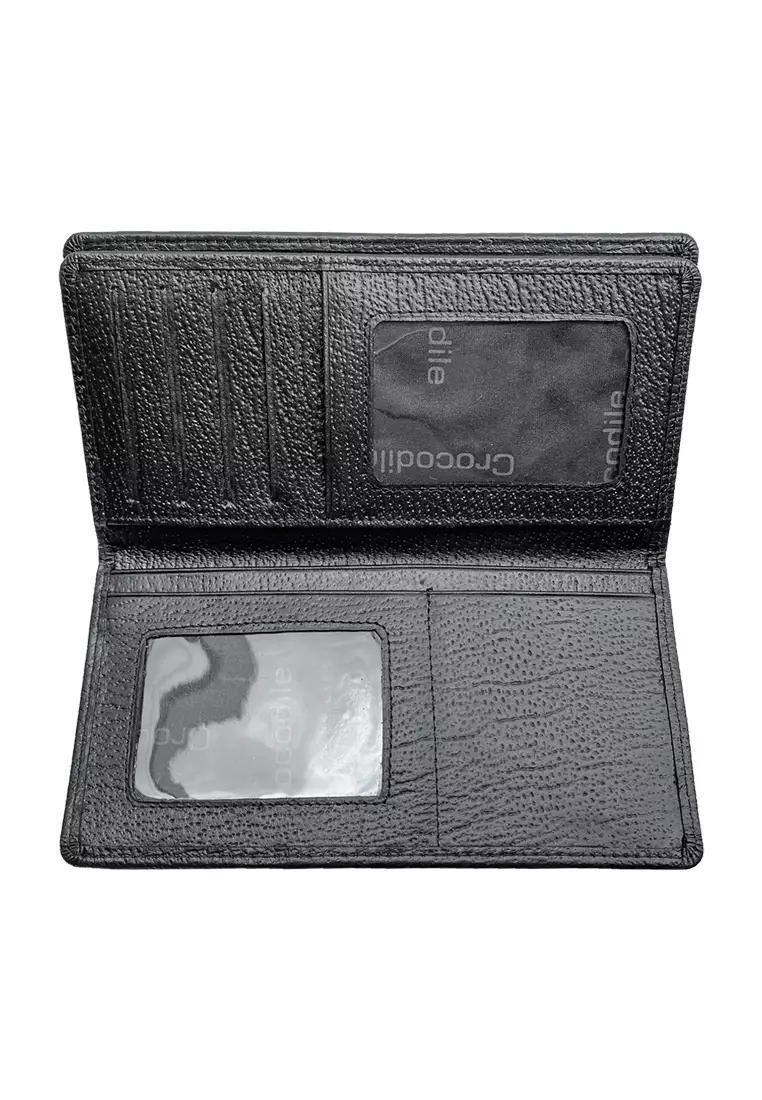 Crocodile H1802BY Dompet Tri-fold Wallet Leather Kulit Original - Hitam