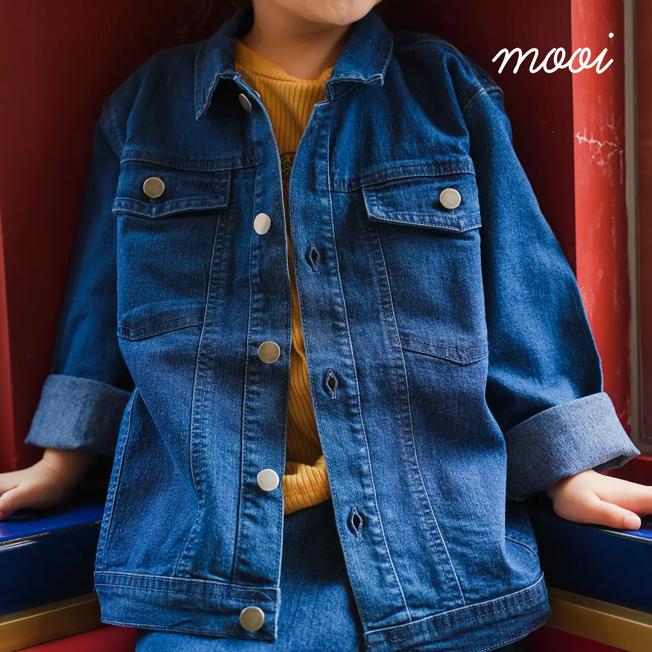 Mooi Jaket Jeans Anak Arlo Denim Jacket - Light Blue