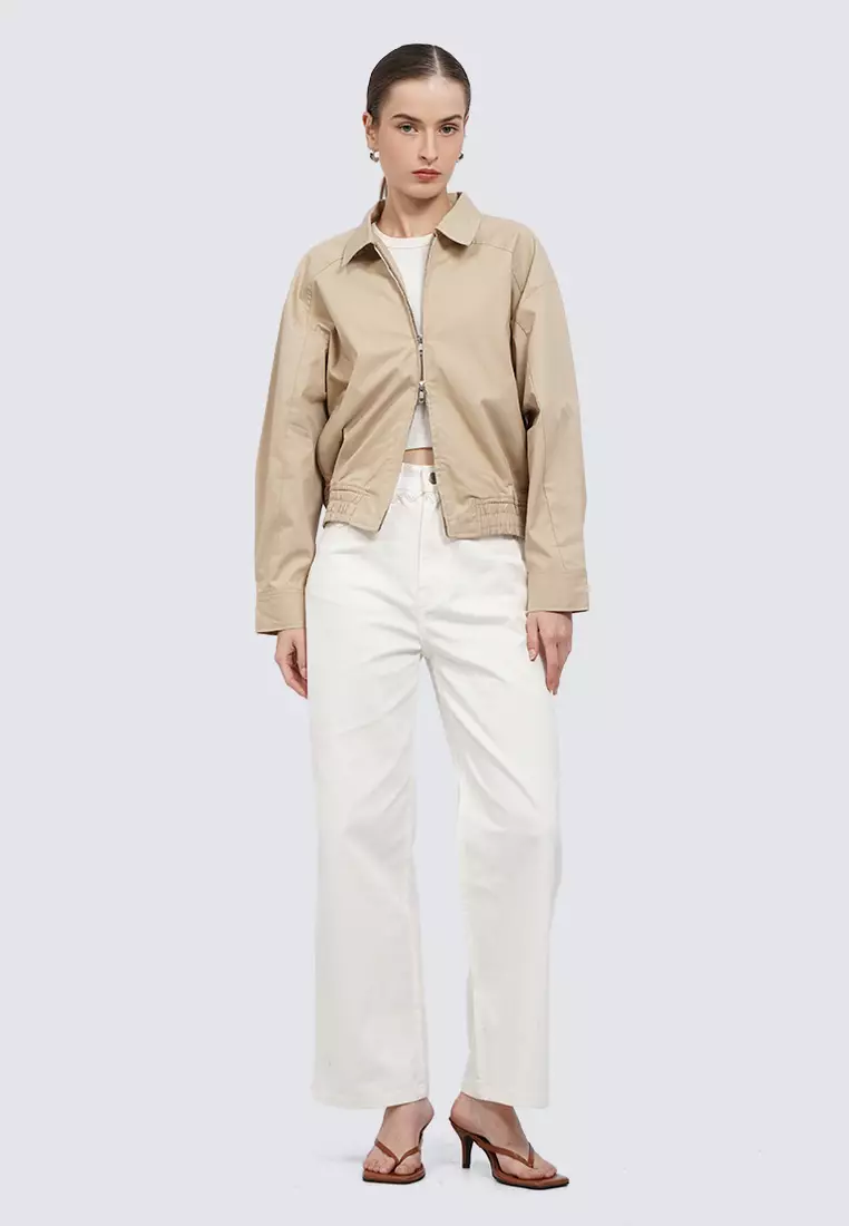 Two-Way Zipped Jacket TAUPE