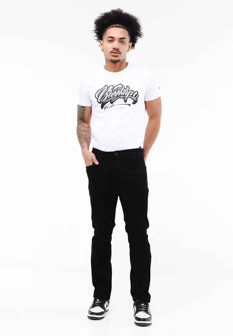 Denim Long Pants Slim Tapered Fit Stretch