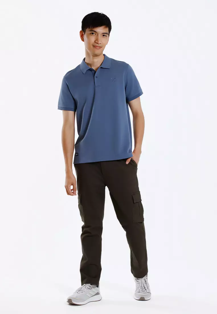 Forest Mens Stretchable Cotton Slim Fit Polo Tee - 23961-36DarkGreyBlue