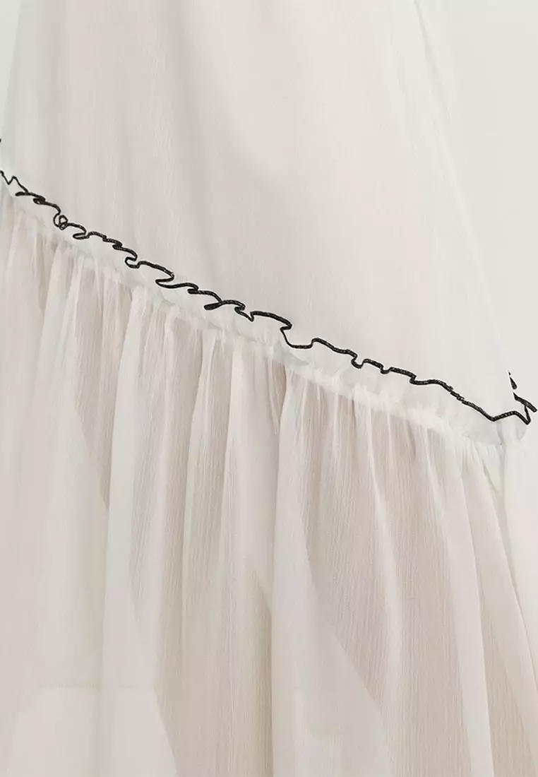 Ruffled Asymmetric Skirt