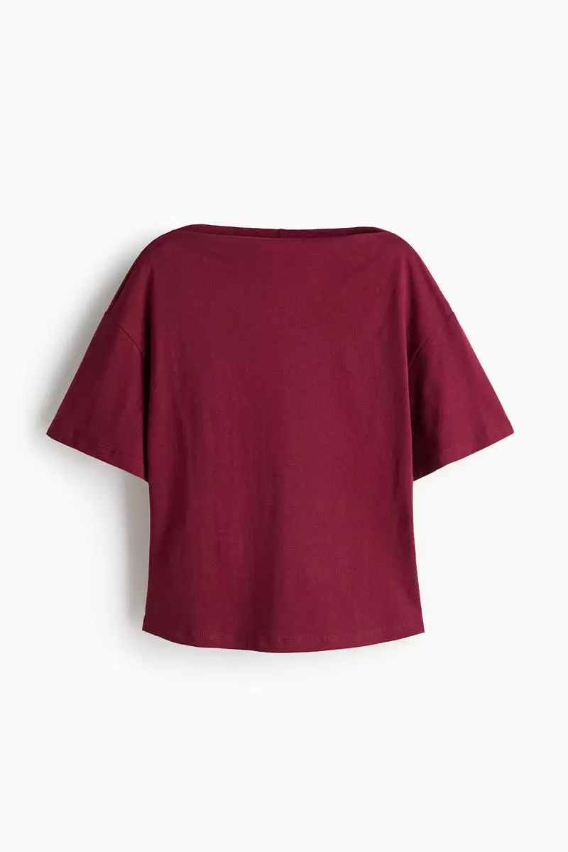 Boat-neck cotton top