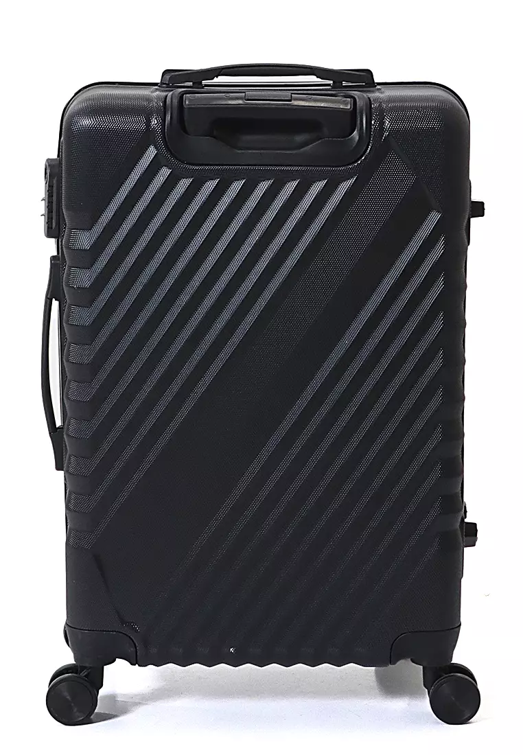 Isvara Tas Koper One Set Unisex Large Compartment Suitcase Number Code Locking Material Fiber ABS ORIGINAL - Black