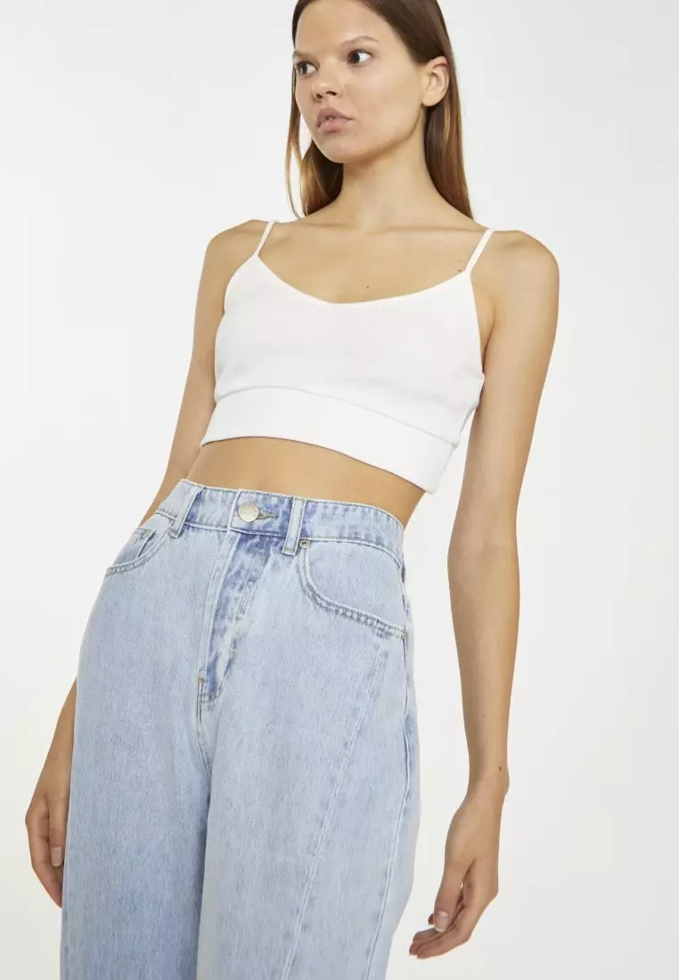 Split Ankle Straight Leg Jeans