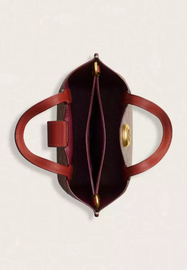 Coach Willow Tote 16 In Signature Canvas Tan Rust