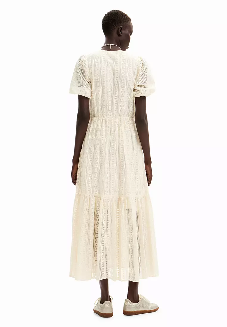 Desigual Woman Long embroidered dress.