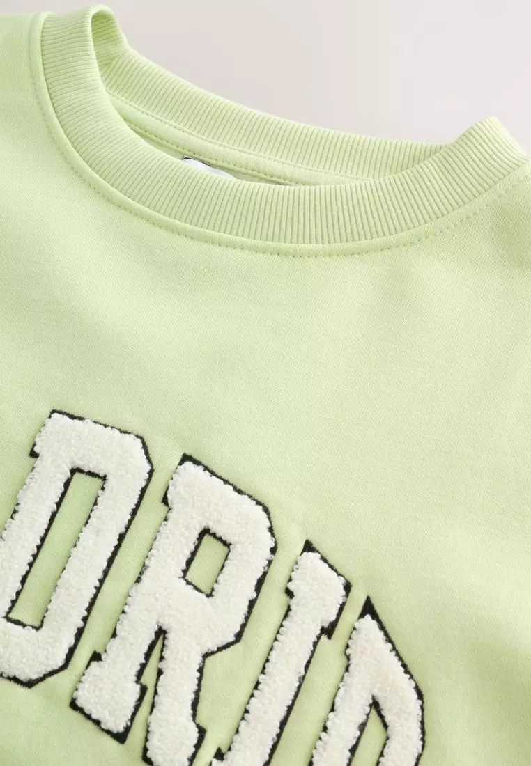 Relaxed Fit Boucle Summer City Graphic Print Sweatshirt