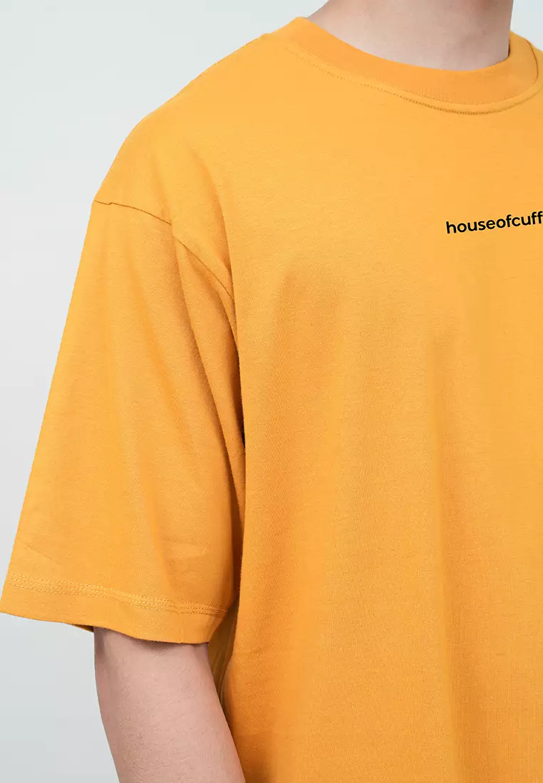 Houseofcuff Kaos Oversized T-shirt Pria Unisex Tebal Oversize Mustard