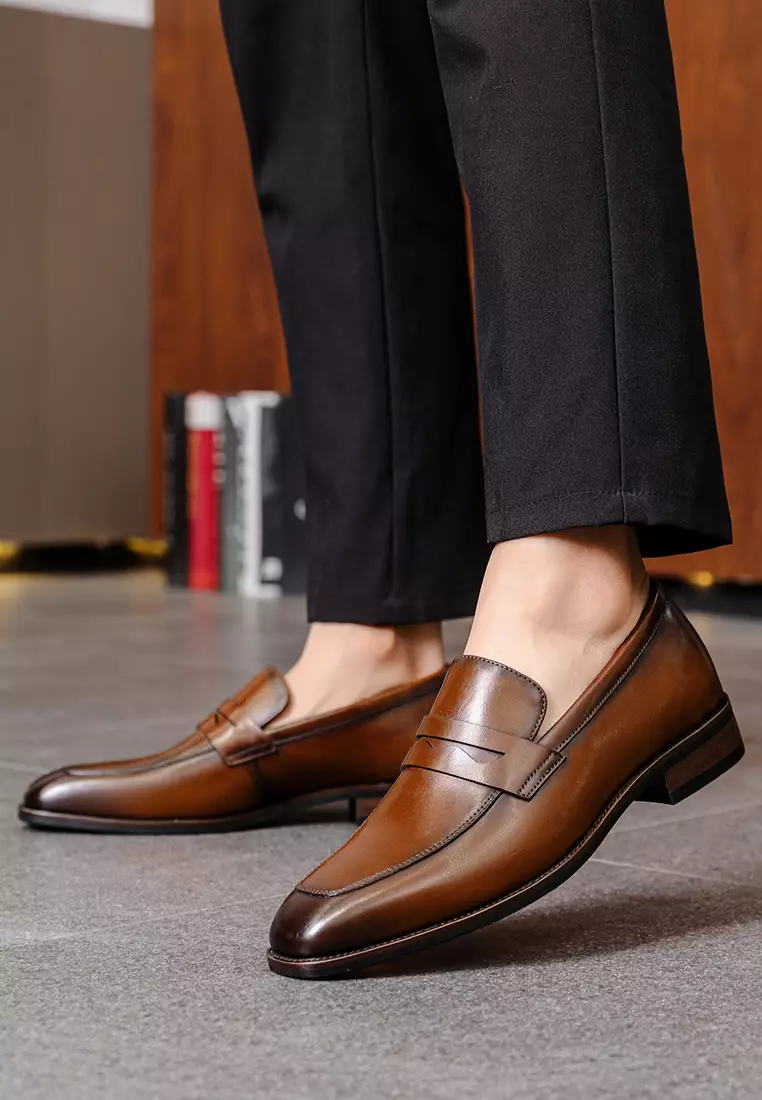 Grain Leather Penny loafers MK3193-1