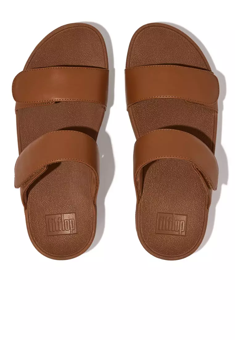 LULU Women's Adjustable Leather Slides Light Tan (FV6-592)