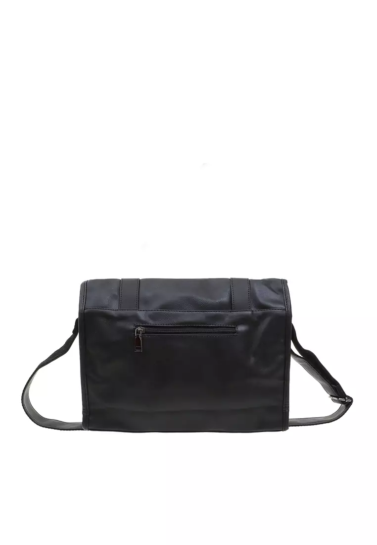 Roger Tas Selempang Sling Bag Pria Kantor Handmade Material Geuine Leather Kulit ORIGINAL - Black