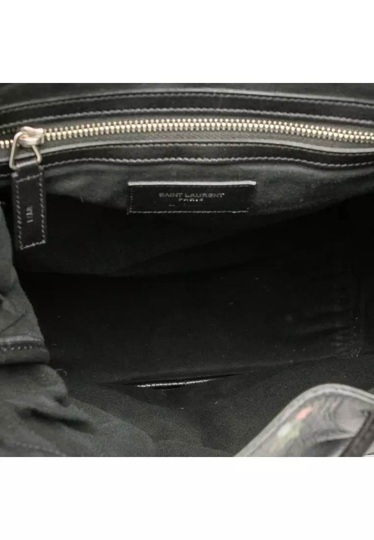Pre-Loved Saint Laurent Leather Prairie Floral Printed Festival Backpack