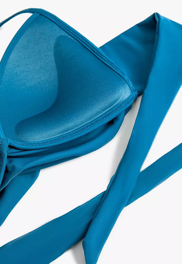 Padded Underwire Halter Neck Push Up Bikini Top