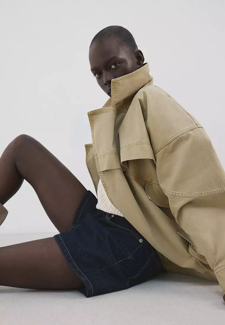 Straight Mid-Rise Denim Shorts
