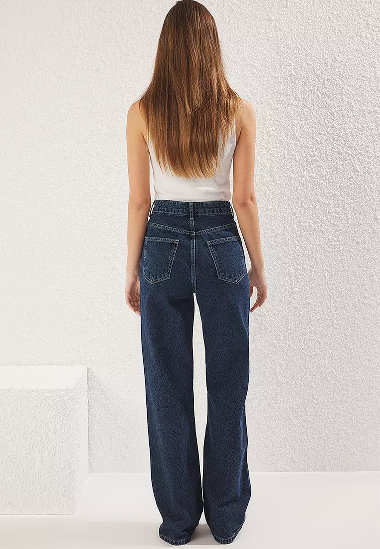 Embroidered High Waist Flared Jeans