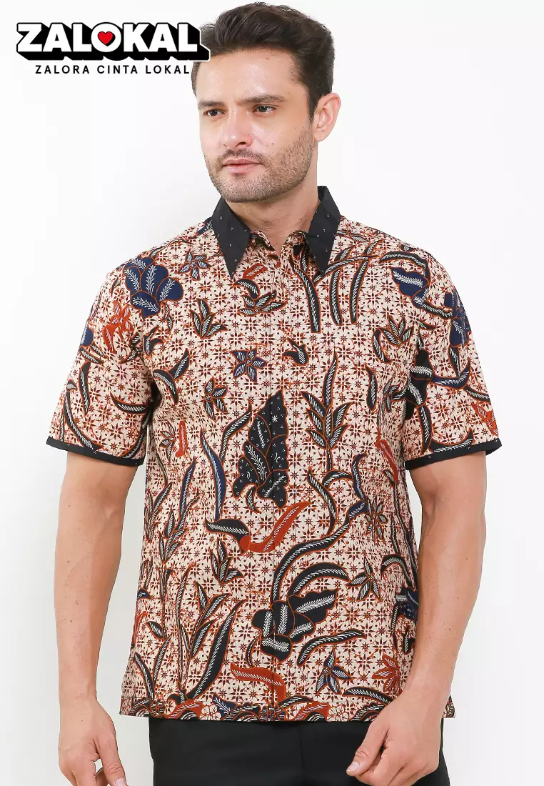 Hem Batik Body Fit Madura Daun