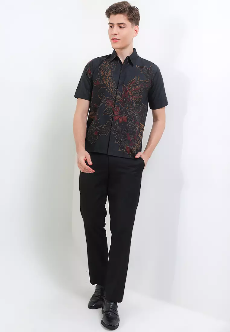 Baskoro Kemeja Batik Exclusive Premium Pria Casual Modern Lengan Pendek