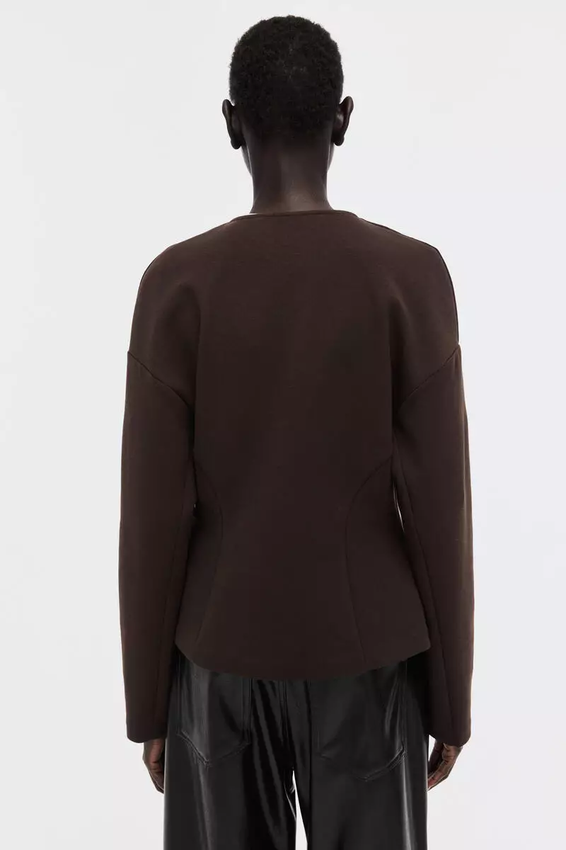 Collarless scuba blazer