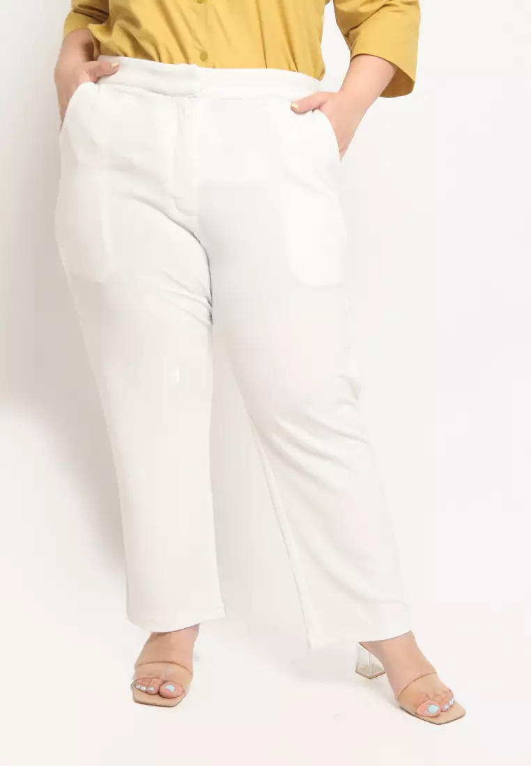 Jual Xtramiles Plus Size Pants Regular Fit Anais Ivory Original