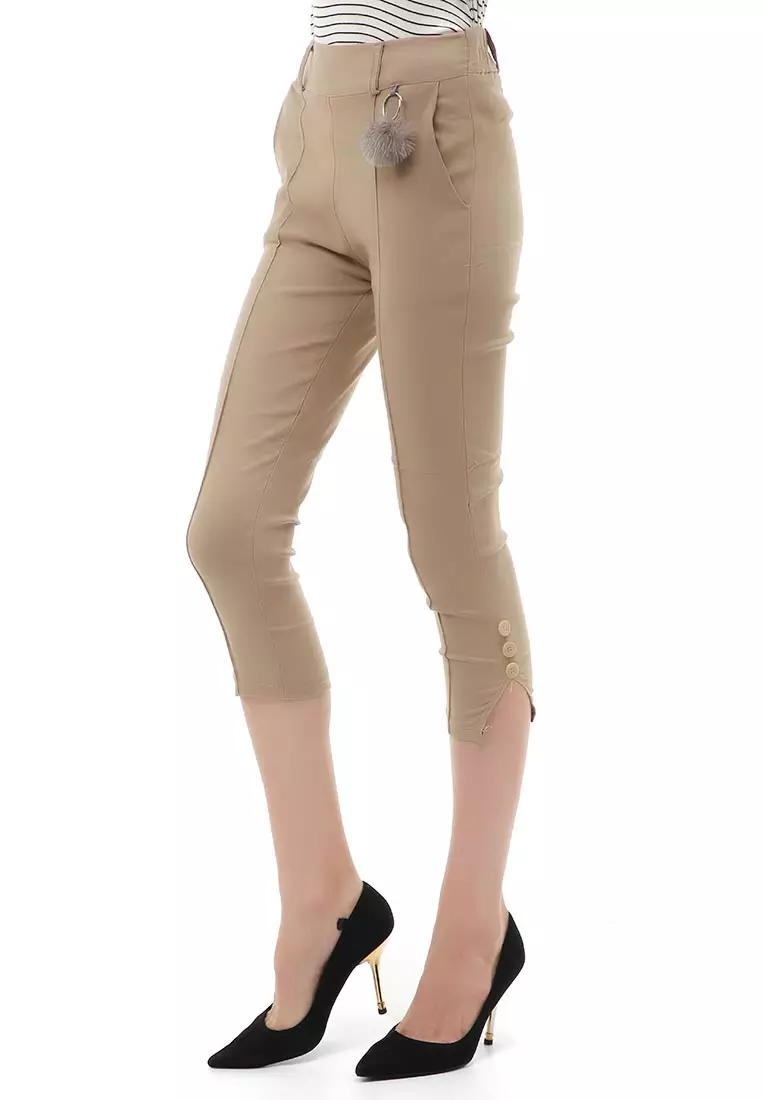 Jourel Long Pants Casual Wanita Soft Jeans Strecth Material Cotton ORIGINAL - Cream
